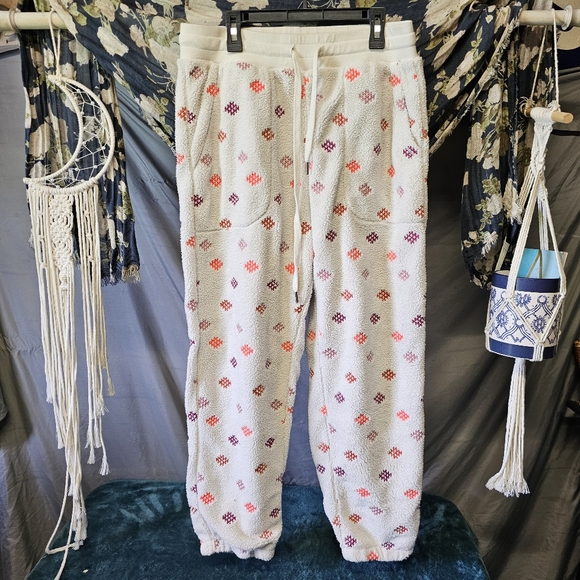 Anthropologie | Daily Practice | Oh So Cozy Embroidered Fleece Joggers size S - Picture 2 of 11